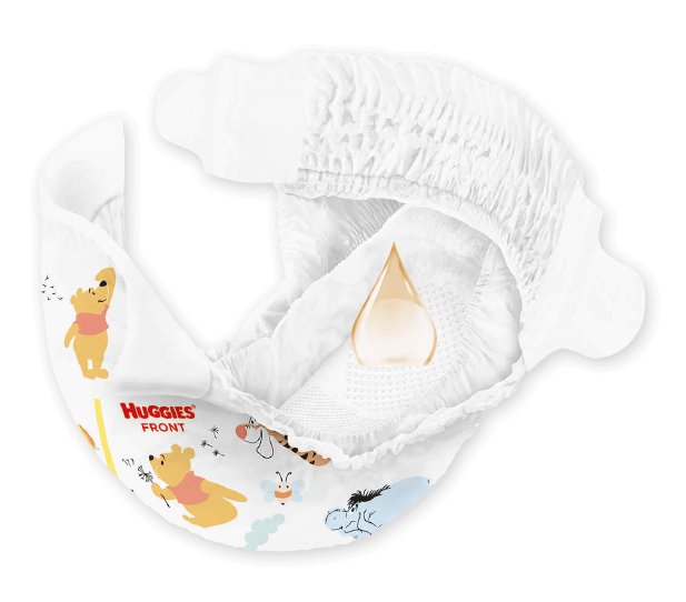 Huggies + pannolino+ extra care+ protezione+ cuscinetti assorbenti + winnie the pooh